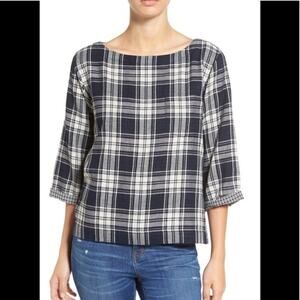 Madewell Bedford Plaid Boxy Tee, Size XS